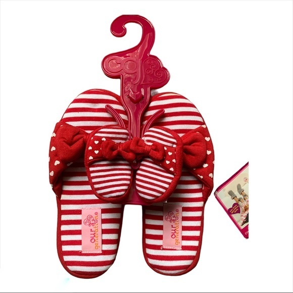 OUR GENERATION Dolly and Me matching slippers S - Picture 2 of 4